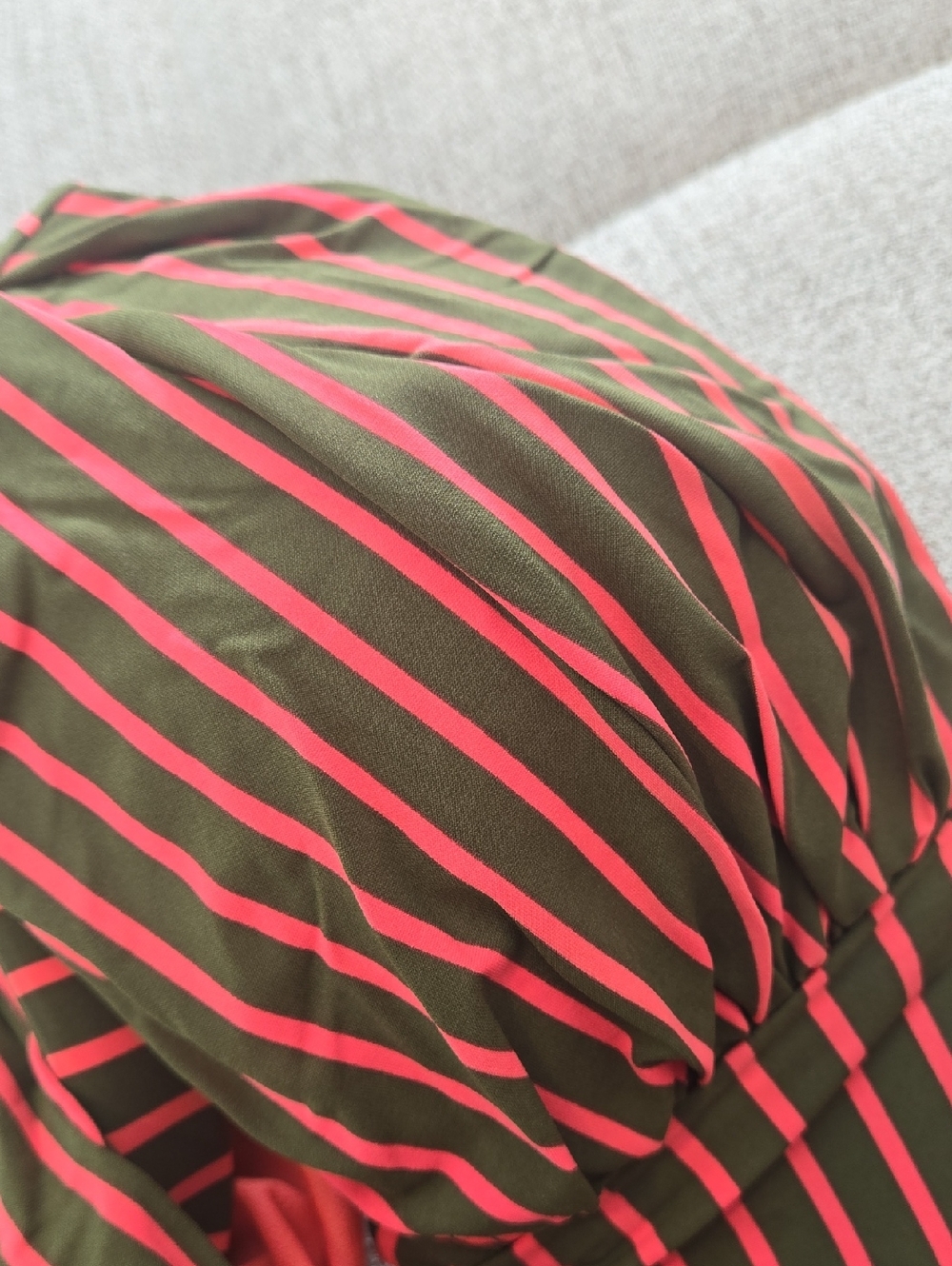 Cremieux Olive & Coral Striped Bikini Set - Picture 10 of 10